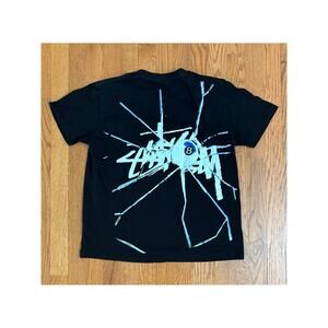 Stussy Shattered Eight Ball Black T-Shirt-Women's Size Small- Mexico EUC